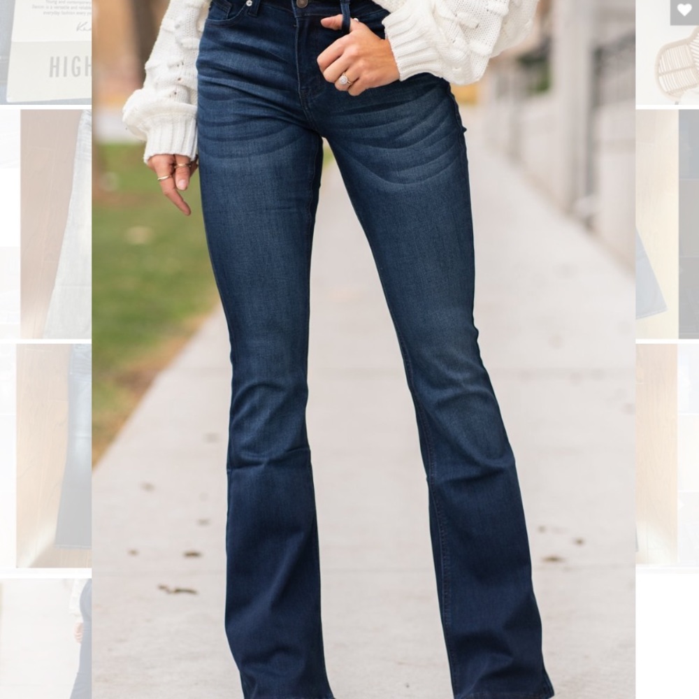 NEW WITH TAGS!! KanCan Trisha Mid arise Classic Flare Jeans in 3/25 Long length